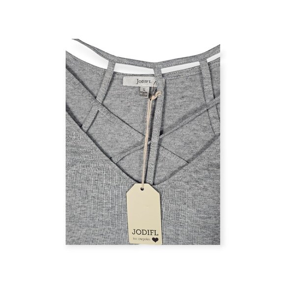 Jodifl Strappy Criss-cross Front Tank Top S Gray Lightweight Sleeveless - Picture 3 of 5